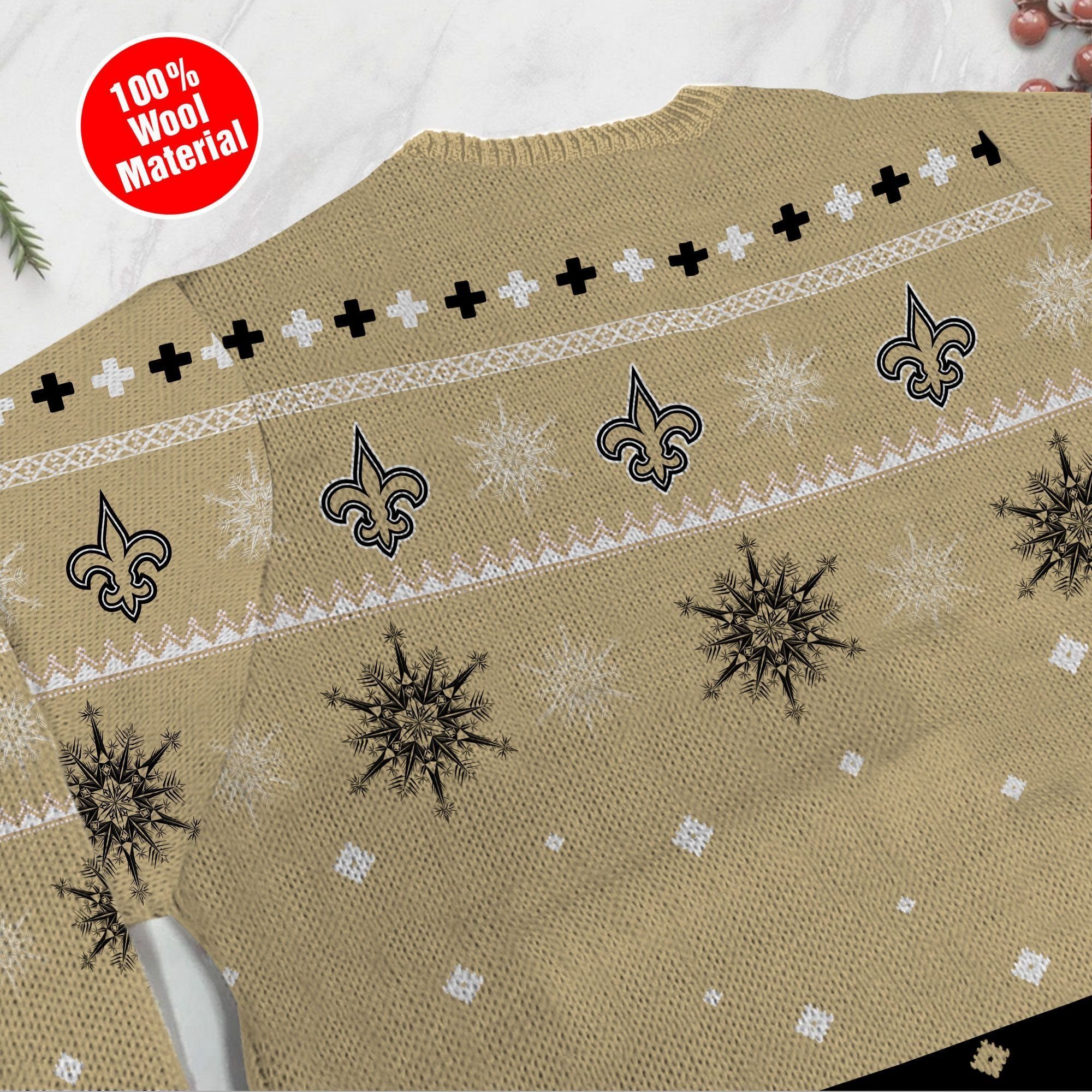 New Orleans Saints Mickey Mouse Funny Ugly Christmas Sweater Adult 3D Funny Matching for family - Image 5
