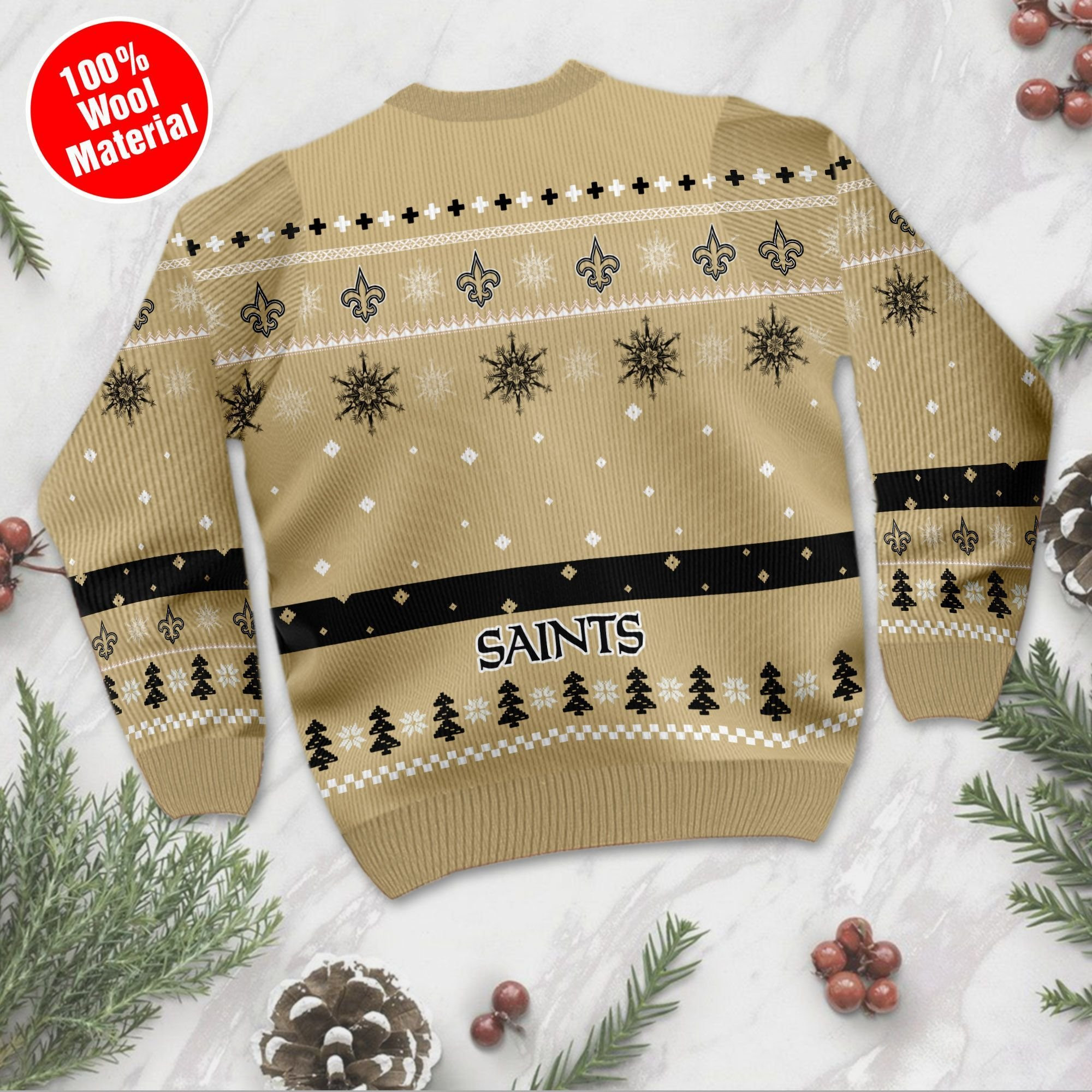 New Orleans Saints Mickey Mouse Funny Ugly Christmas Sweater Adult 3D Funny Matching for family - Image 3