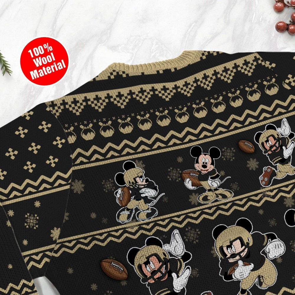 New Orleans Saints Mickey Mouse Ugly Christmas Sweater Adult 3D Funny Matching for family - Image 4