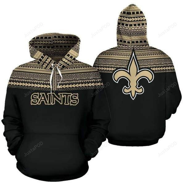 New Orleans Saints Ncaa Football Maori Tattoo Gold 3D All Over Print Hoodie, Zip Hoodie