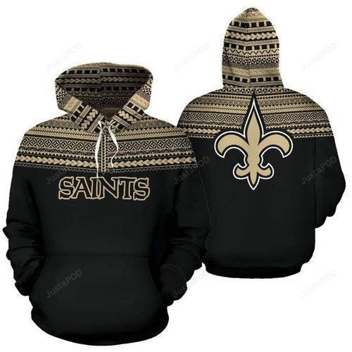 New Orleans Saints Ncaa Football Maori Tattoo Gold 3D All Over Print Hoodie, Zip Hoodie