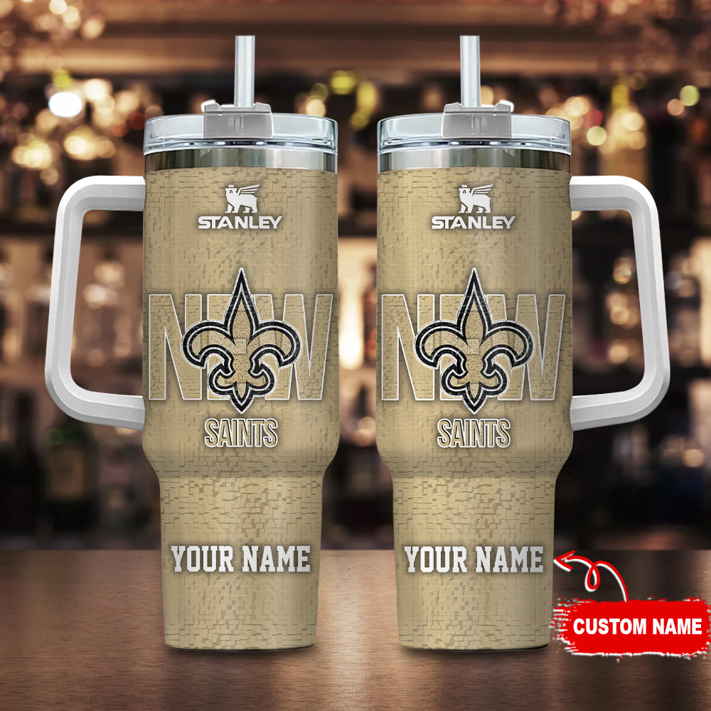 New Orleans Saints NFL 3D Logo Custom Stanley Cup 40 oz 30 oz Tumbler With HandleTVC2301108