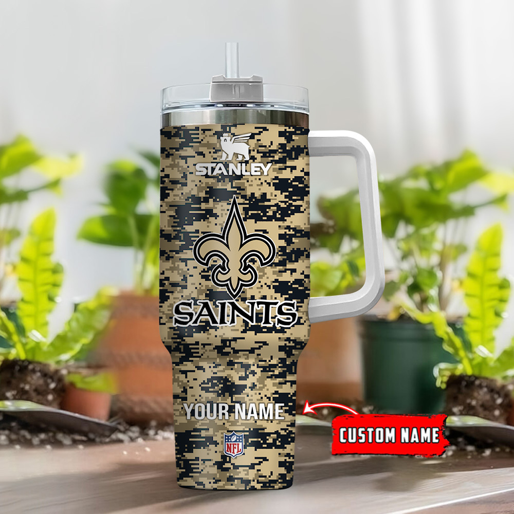New Orleans Saints NFL Camouflage Custom Stanley Cup 40 oz 30 oz Tumbler With HandleTVC2301110 - Image 2
