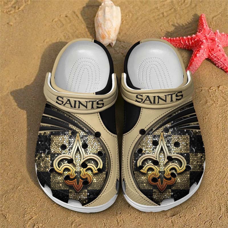 New Orleans Saints NFL Crocs Crocband Clogs Shoes Comfortable For Men Women and Kids