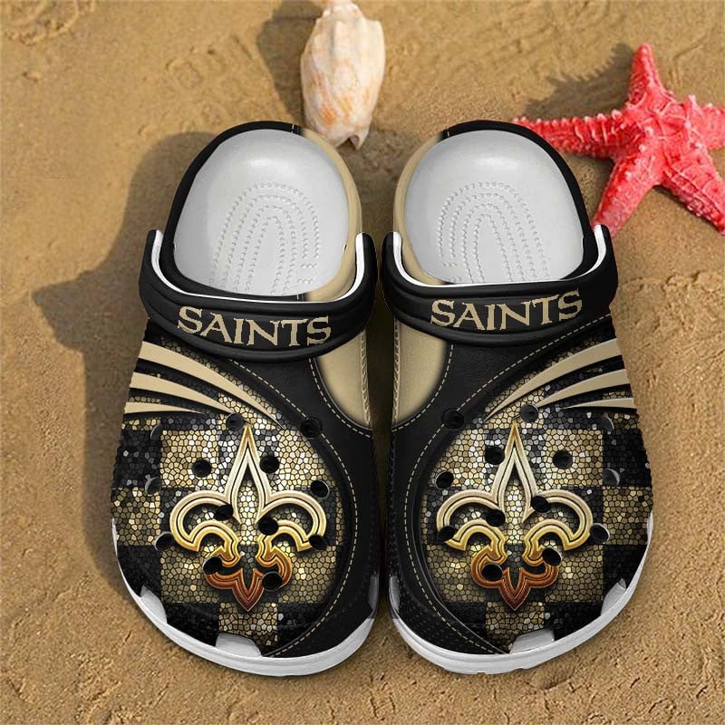 New Orleans Saints NFL Crocs Crocband Clogs Shoes Comfortable For Men Women and Kids