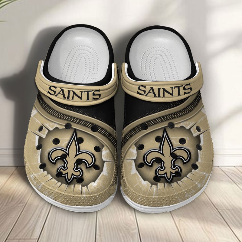 New Orleans Saints NFL Crocs Crocband Clogs Shoes Comfortable For Men Women and Kids