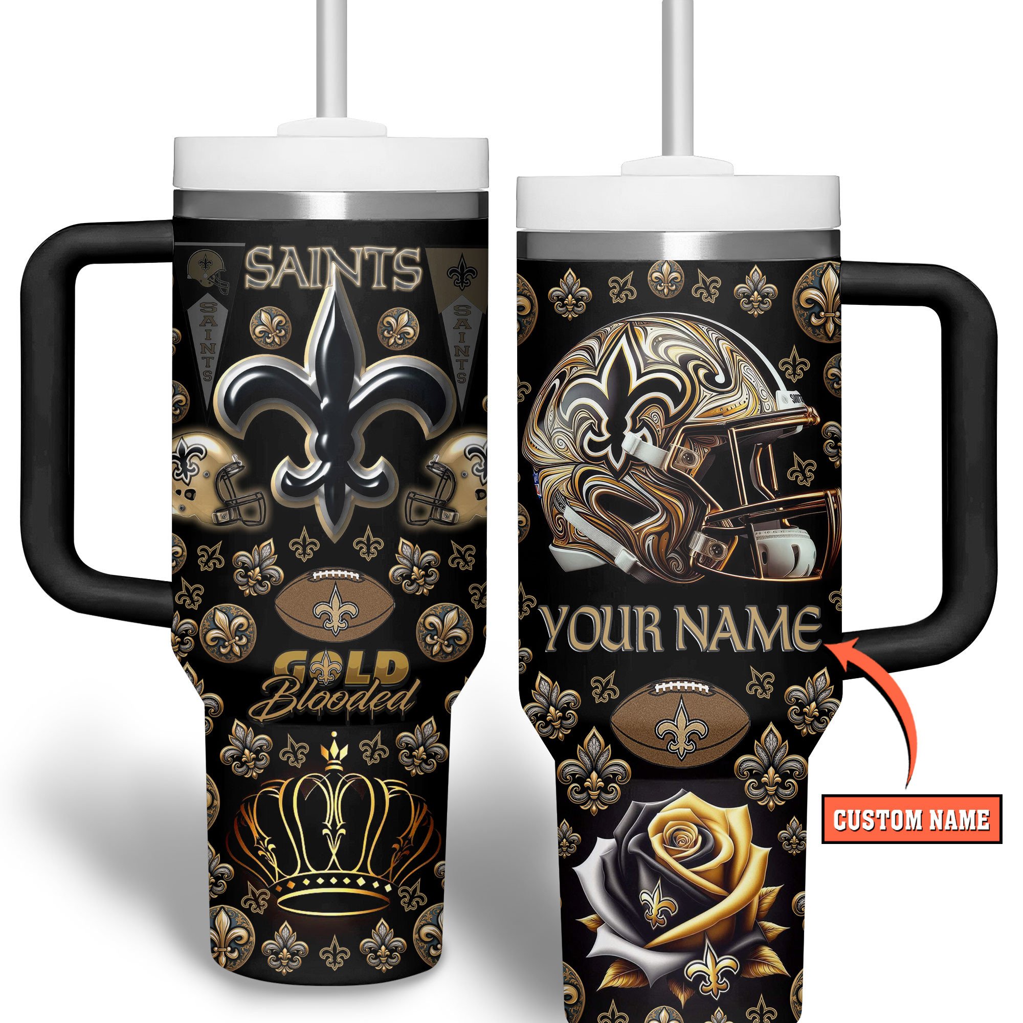 New Orleans Saints NFL Custom Stanley Cup 40 oz 30 oz Tumbler With HandleTVC2301510