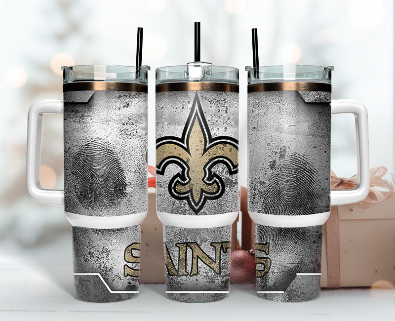 New Orleans Saints NFL Fingerprint Effect Custom Stanley Cup 40 oz 30 oz Tumbler With HandleTVC2301150