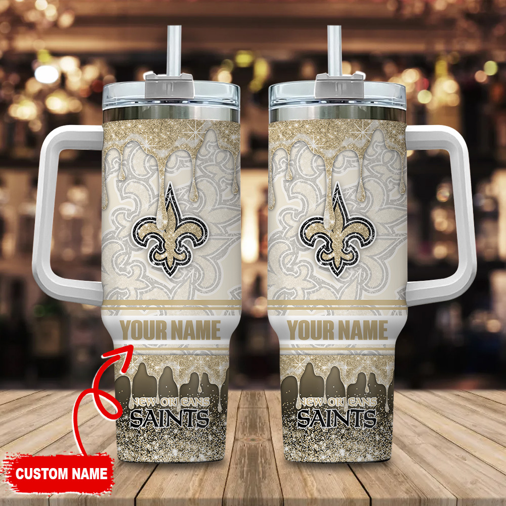 New Orleans Saints NFL Glitter Custom Stanley Cup 40 oz 30 oz Tumbler With HandleTVC230144
