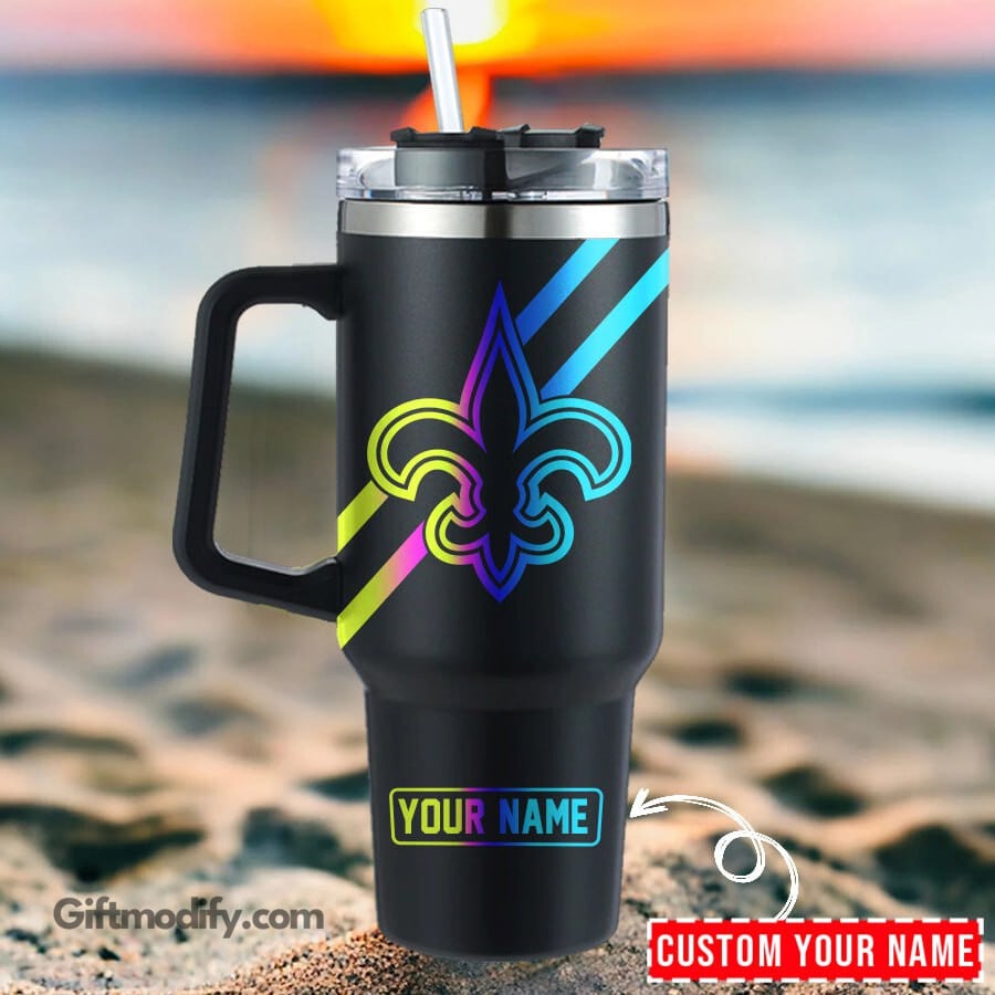 New Orleans Saints NFL Hologram Logo Custom Stanley Cup 40 oz 30 oz Tumbler With HandleTVC2301183