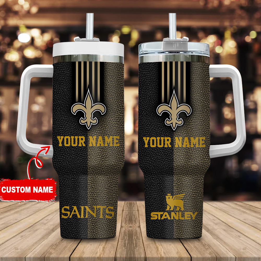 New Orleans Saints NFL Leather Effect Custom Stanley Cup 40 oz 30 oz Tumbler With HandleTVC2301123
