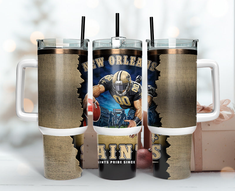 New Orleans Saints NFL Mascot Custom Stanley Cup 40 oz 30 oz Tumbler With HandleTVC2301145
