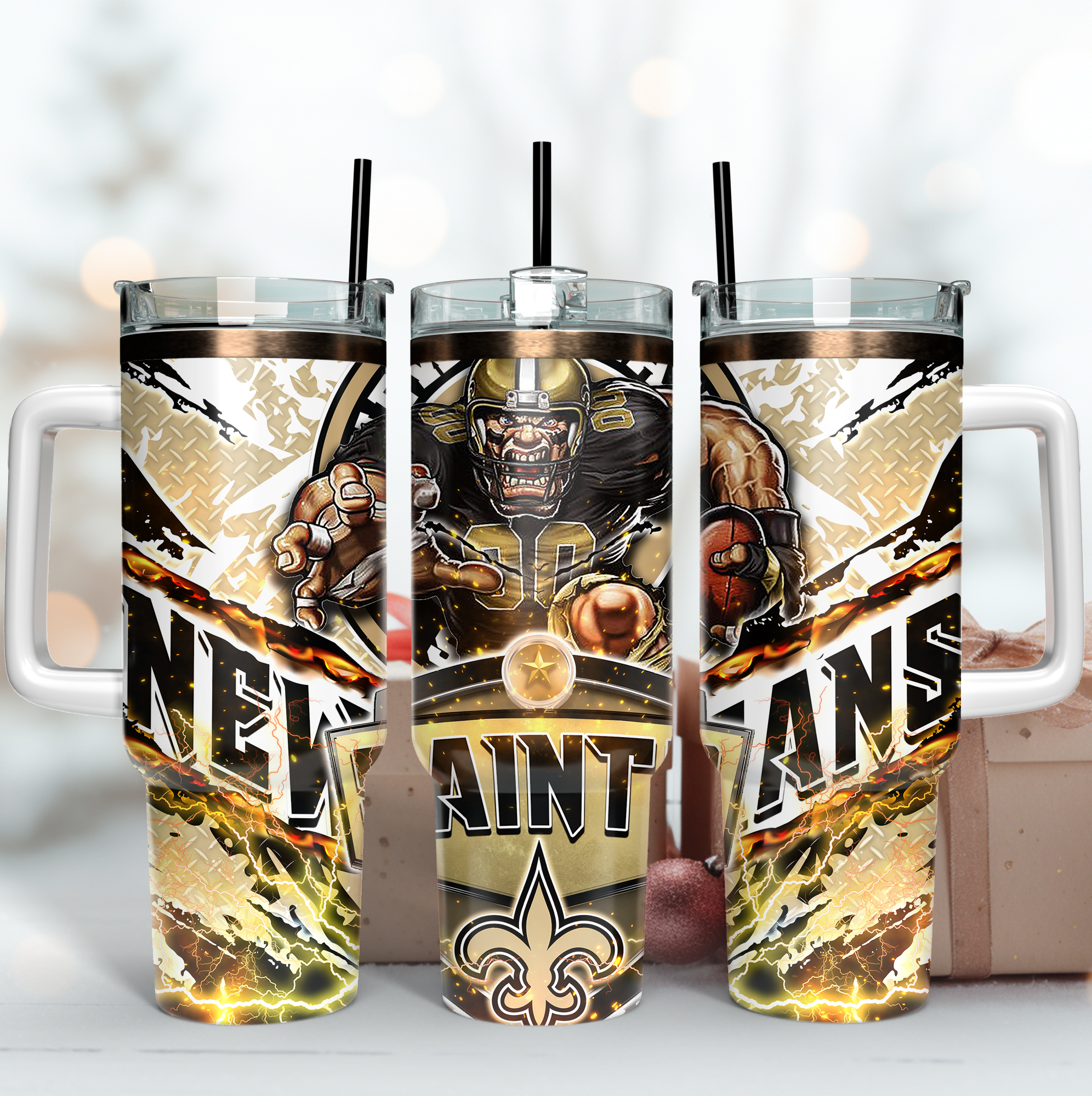 New Orleans Saints NFL Mascot Custom Stanley Cup 40 oz 30 oz Tumbler With HandleTVC2301166