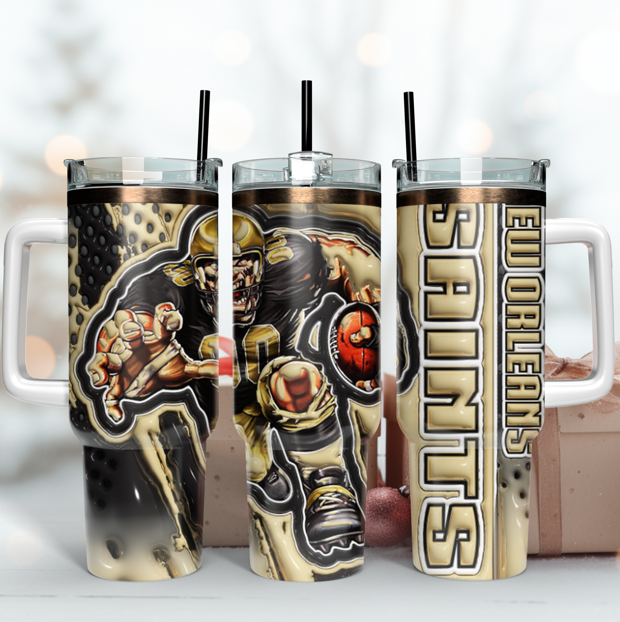 New Orleans Saints NFL Mascot Custom Stanley Cup 40 oz 30 oz Tumbler With HandleTVC2301184