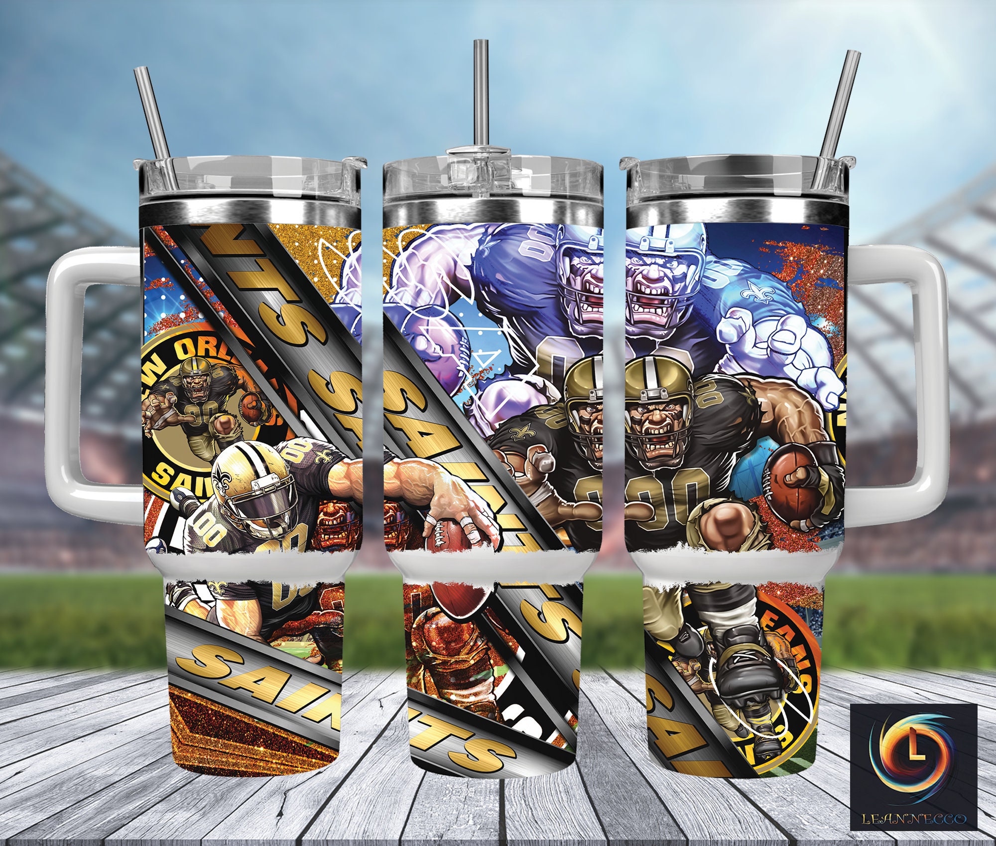 New Orleans Saints NFL Mascot Custom Stanley Cup 40 oz 30 oz Tumbler With HandleTVC2301992