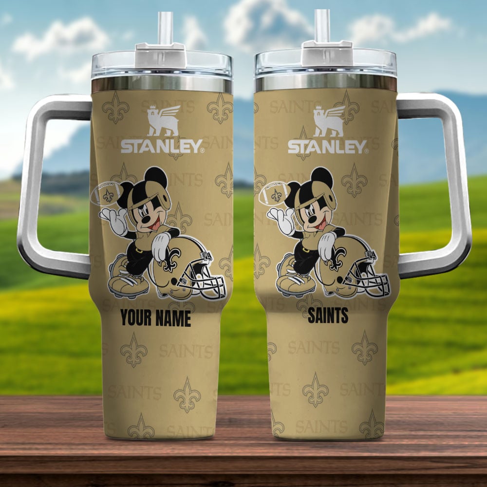 New Orleans Saints NFL Mickey Mouse Custom Stanley Cup 40 oz 30 oz Tumbler With HandleTVC230139