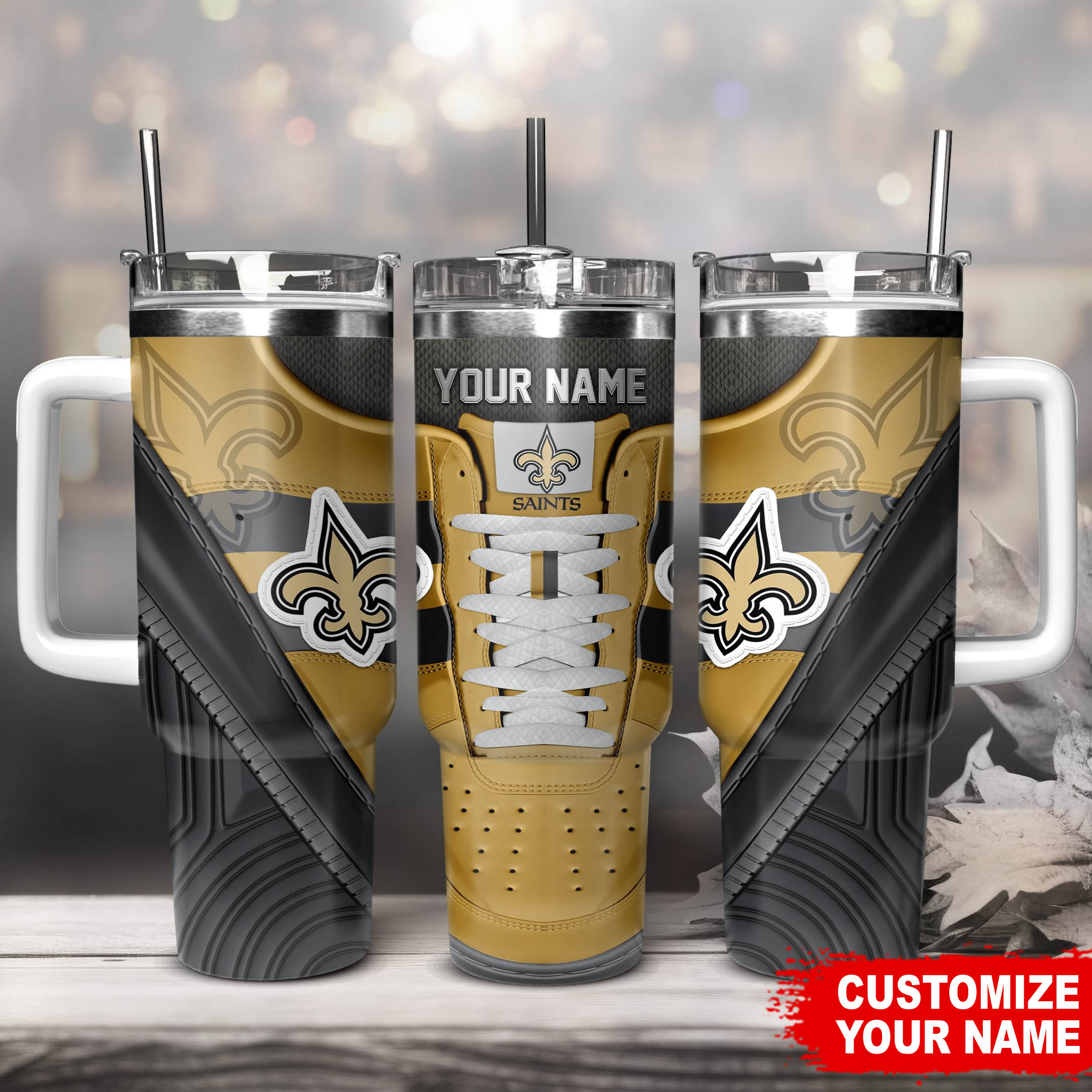 New Orleans Saints NFL Sneaker Custom Stanley Cup 40 oz 30 oz Tumbler With HandleTVC230129