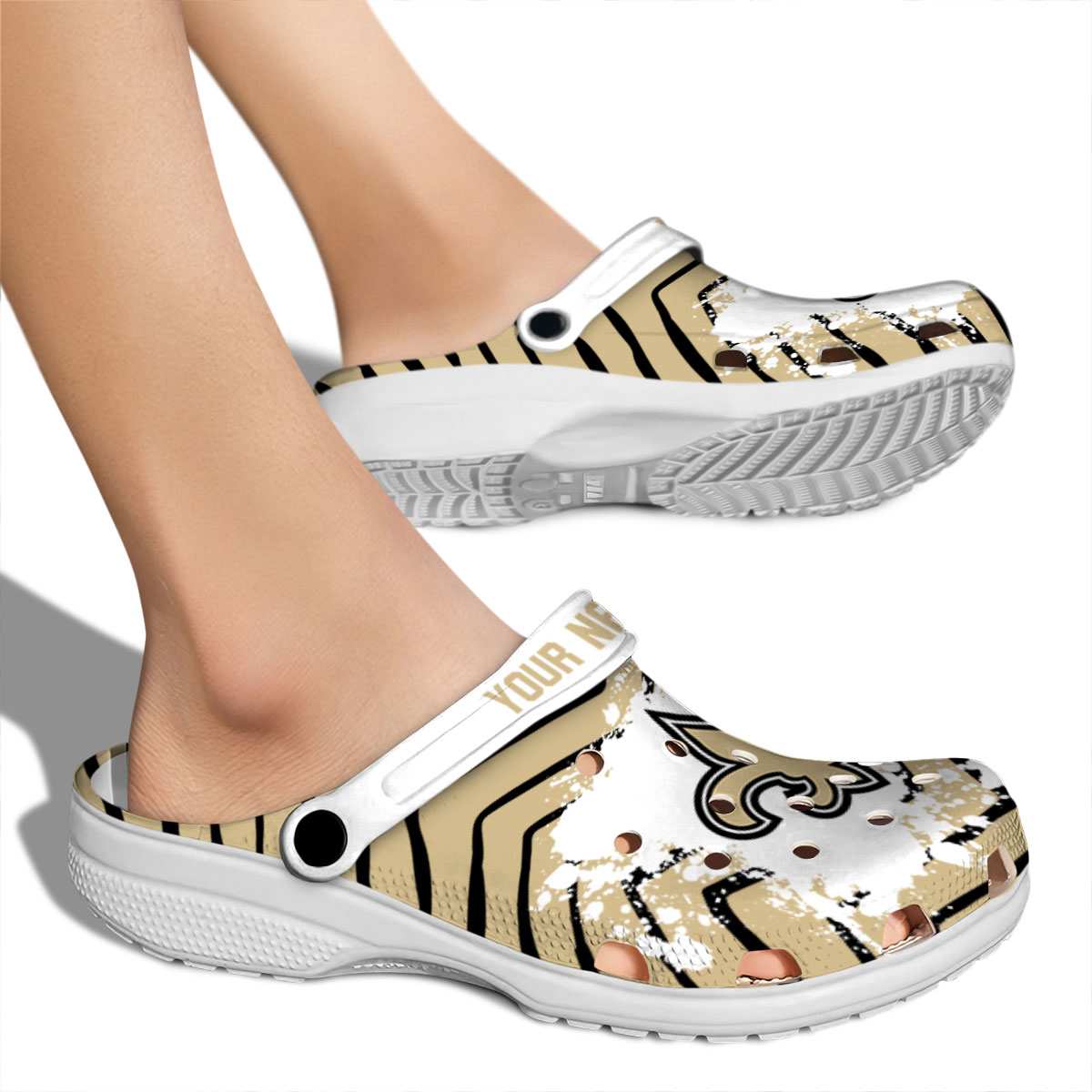 New Orleans Saints NFL Sport Crocs Crocband Clogs Shoes Comfortable For Men Women and Kids - Image 2