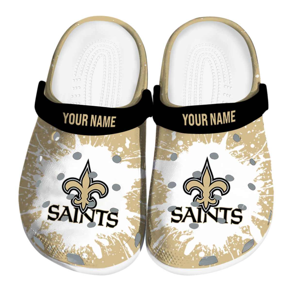 New Orleans Saints NFL Sport Crocs Crocband Clogs Shoes Comfortable For Men Women and Kids