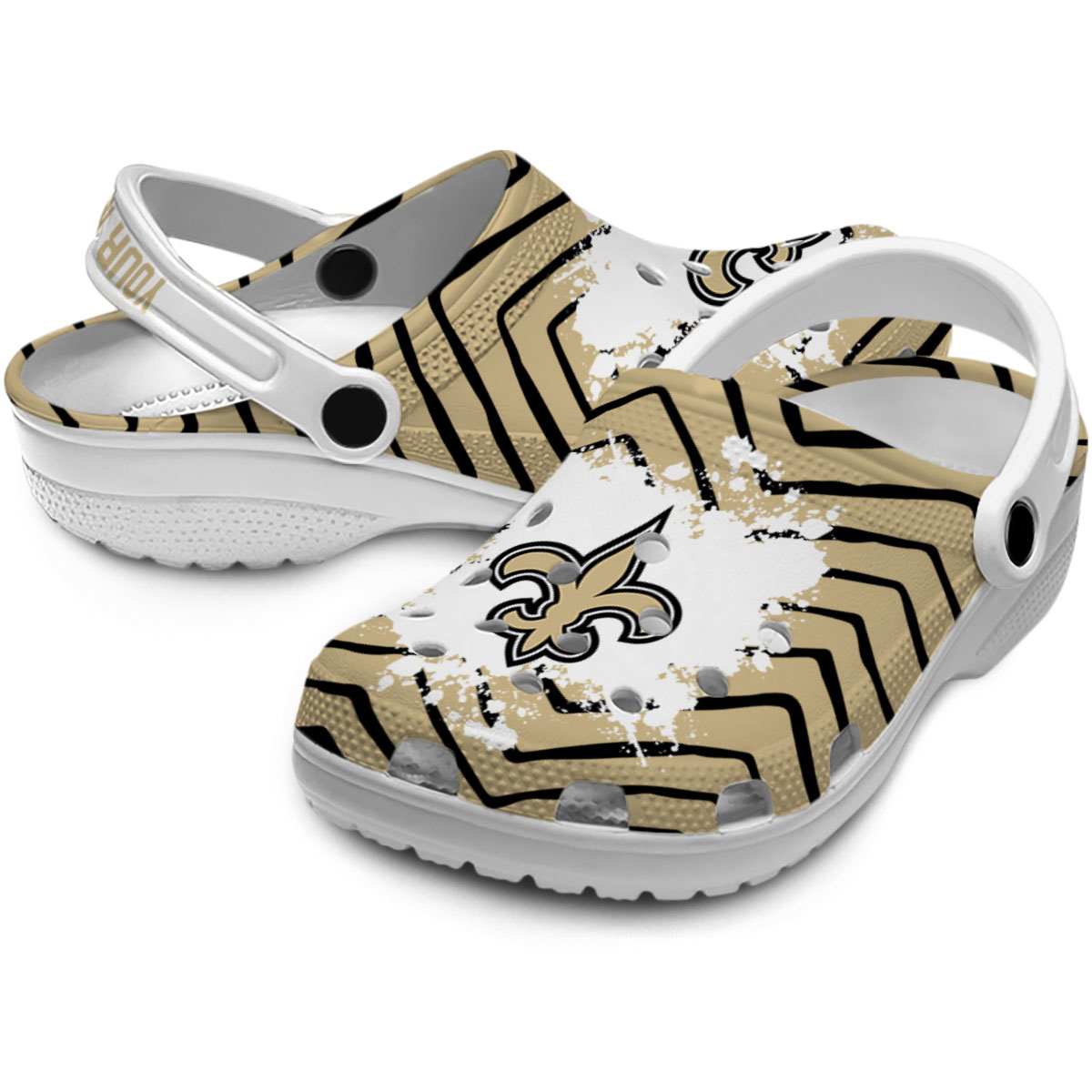 New Orleans Saints NFL Sport Crocs Crocband Clogs Shoes Comfortable For Men Women and Kids - Image 3