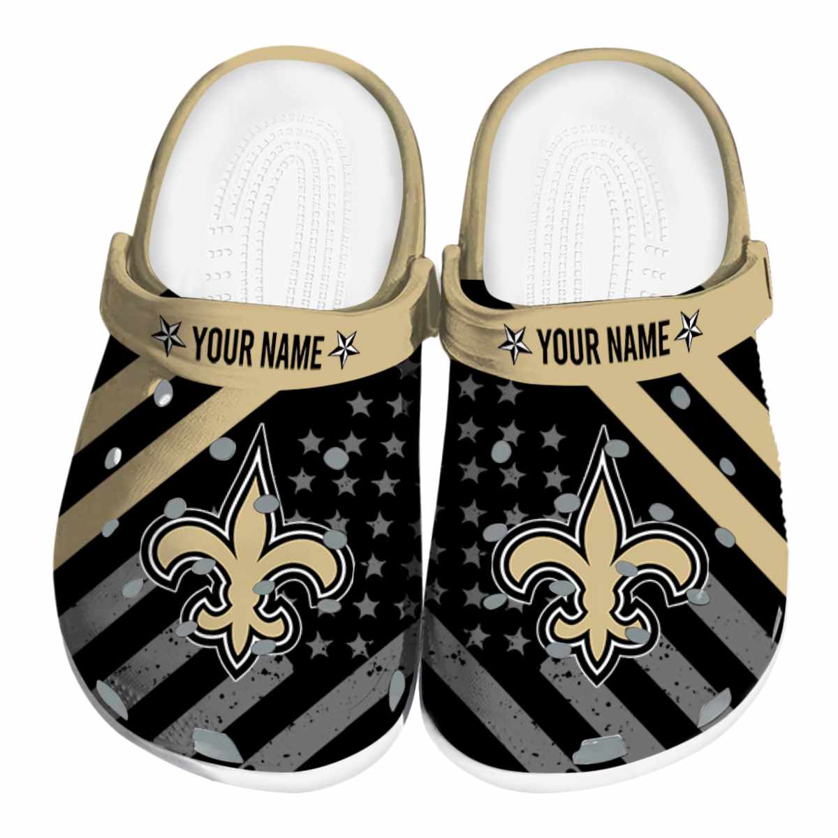 New Orleans Saints NFL Sport Crocs Crocband Clogs Shoes Comfortable For Men Women and Kids