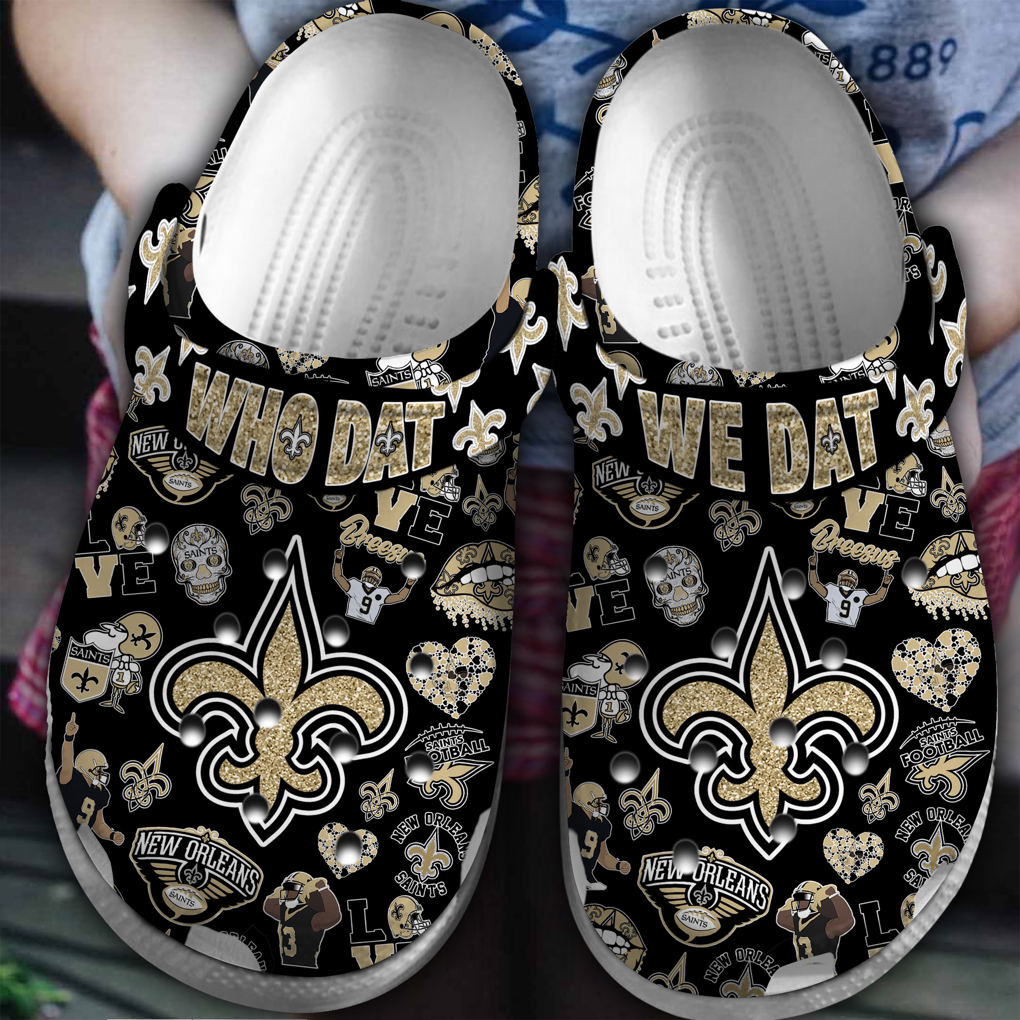 New Orleans Saints NFL Sport Crocs Crocband Clogs Shoes Comfortable For Men Women and Kids