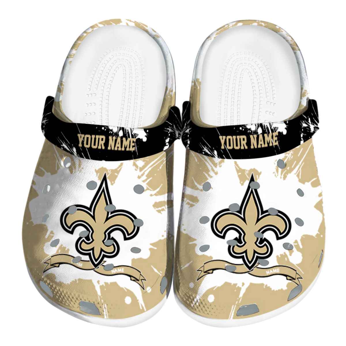 New Orleans Saints NFL Sport Crocs Crocband Clogs Shoes Comfortable For Men Women and Kids