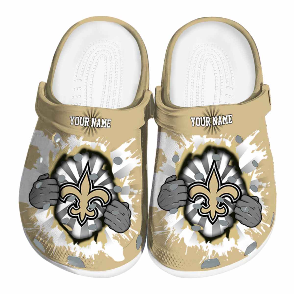 New Orleans Saints NFL Sport Crocs Crocband Clogs Shoes Comfortable For Men Women and Kids