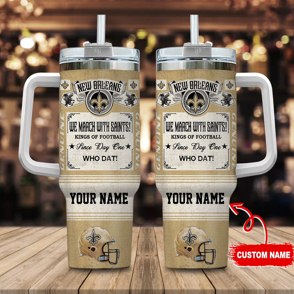 New Orleans Saints NFL Vintage Kings Of Football Custom Stanley Cup 40 oz 30 oz Tumbler With HandleTVC2301107