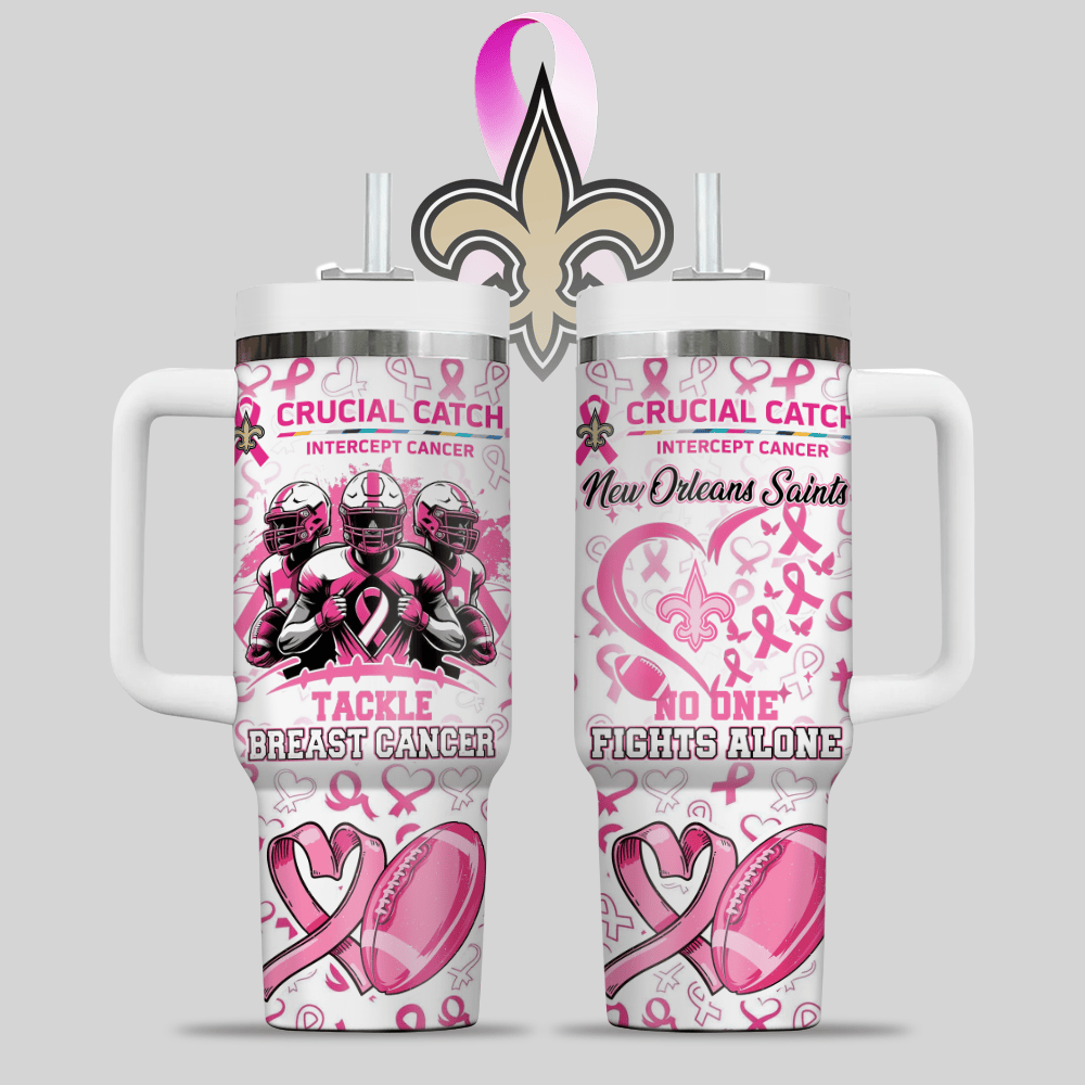 New Orleans Saints NFL x Breast Cancer Awareness Custom Stanley Cup 40 oz 30 oz Tumbler With HandleTVC2301124