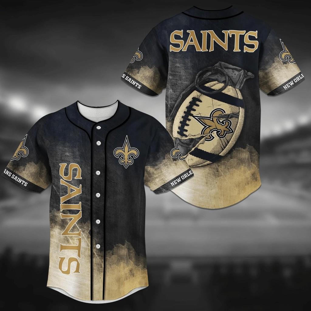 New Orleans Saints NLF Baseball Jersey Shirt Grenade