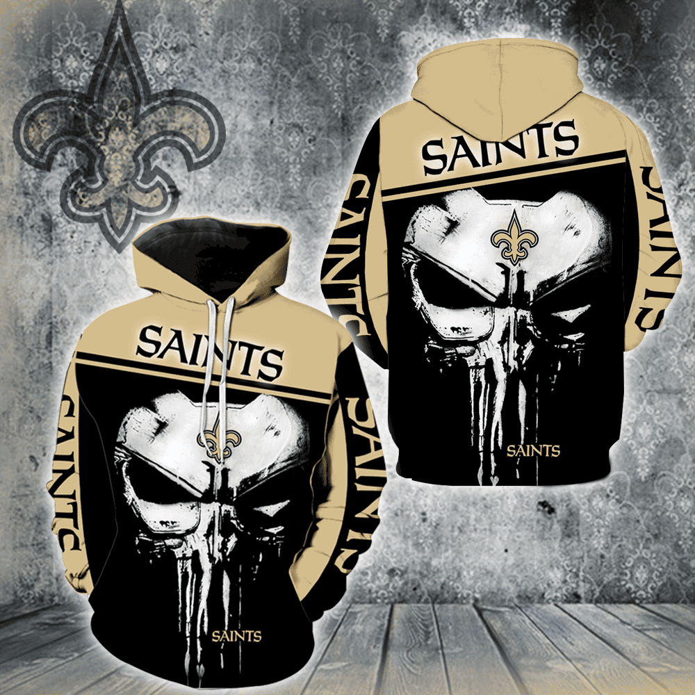 New Orleans Saints Punisher 3D All Over Print Hoodie, Zip Hoodie