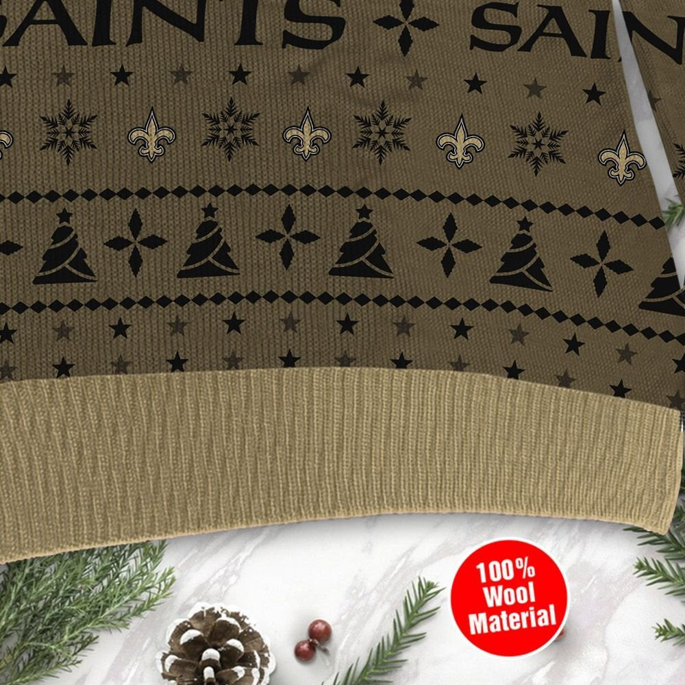 New Orleans Saints Santa Claus In The Moon Ugly Christmas Sweater Adult 3D Funny Matching for family - Image 4