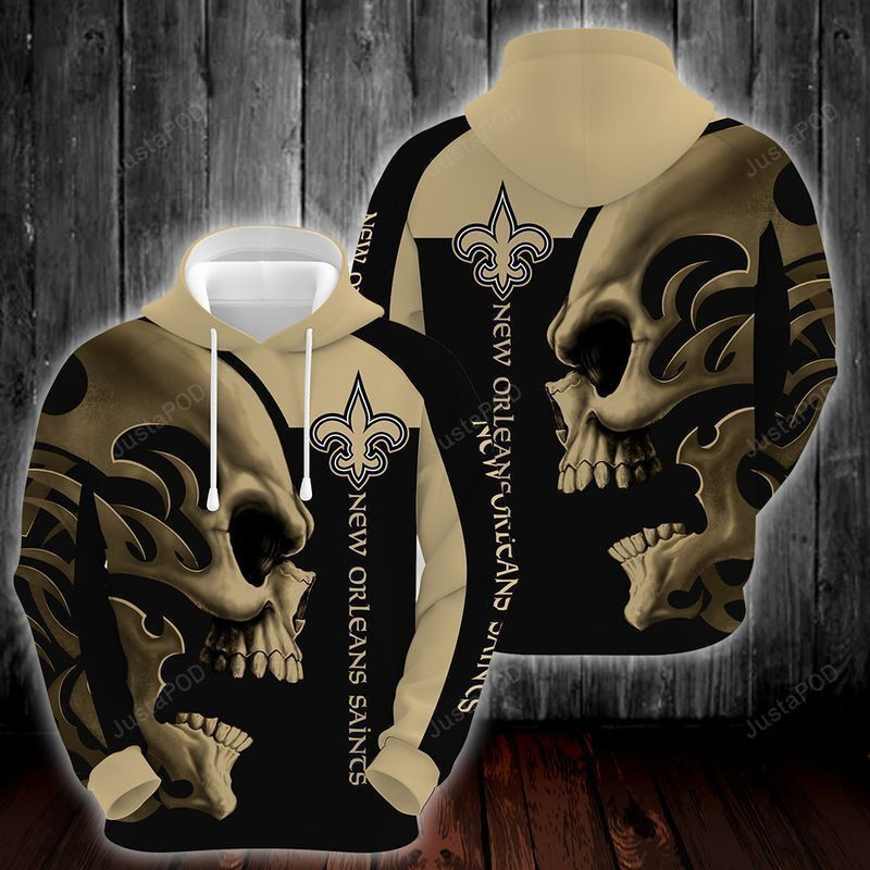 New Orleans Saints Skull 3D All Over Print Hoodie, Zip Hoodie
