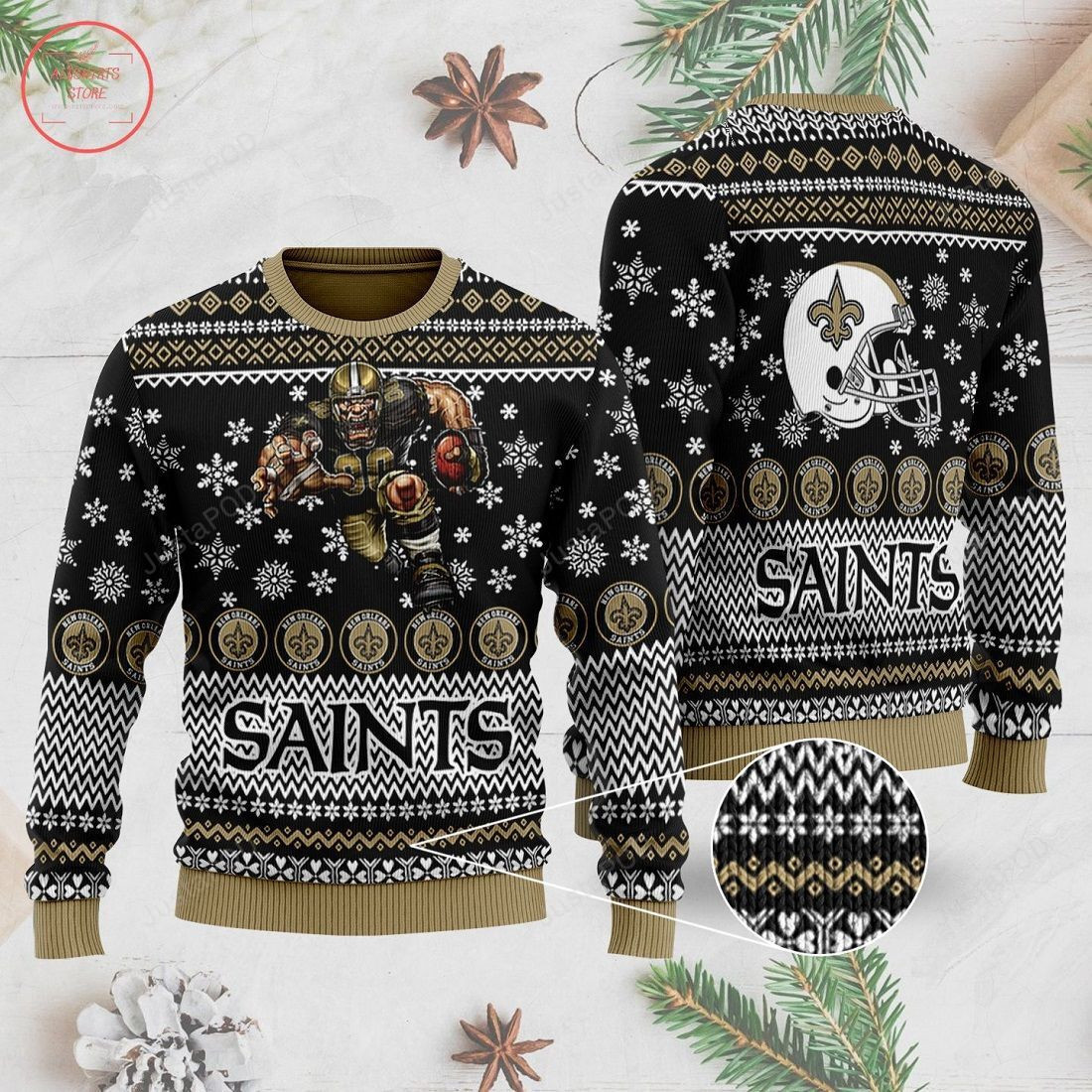 New Orleans Saints Ugly Christmas Sweater Adult 3D Funny Matching for family