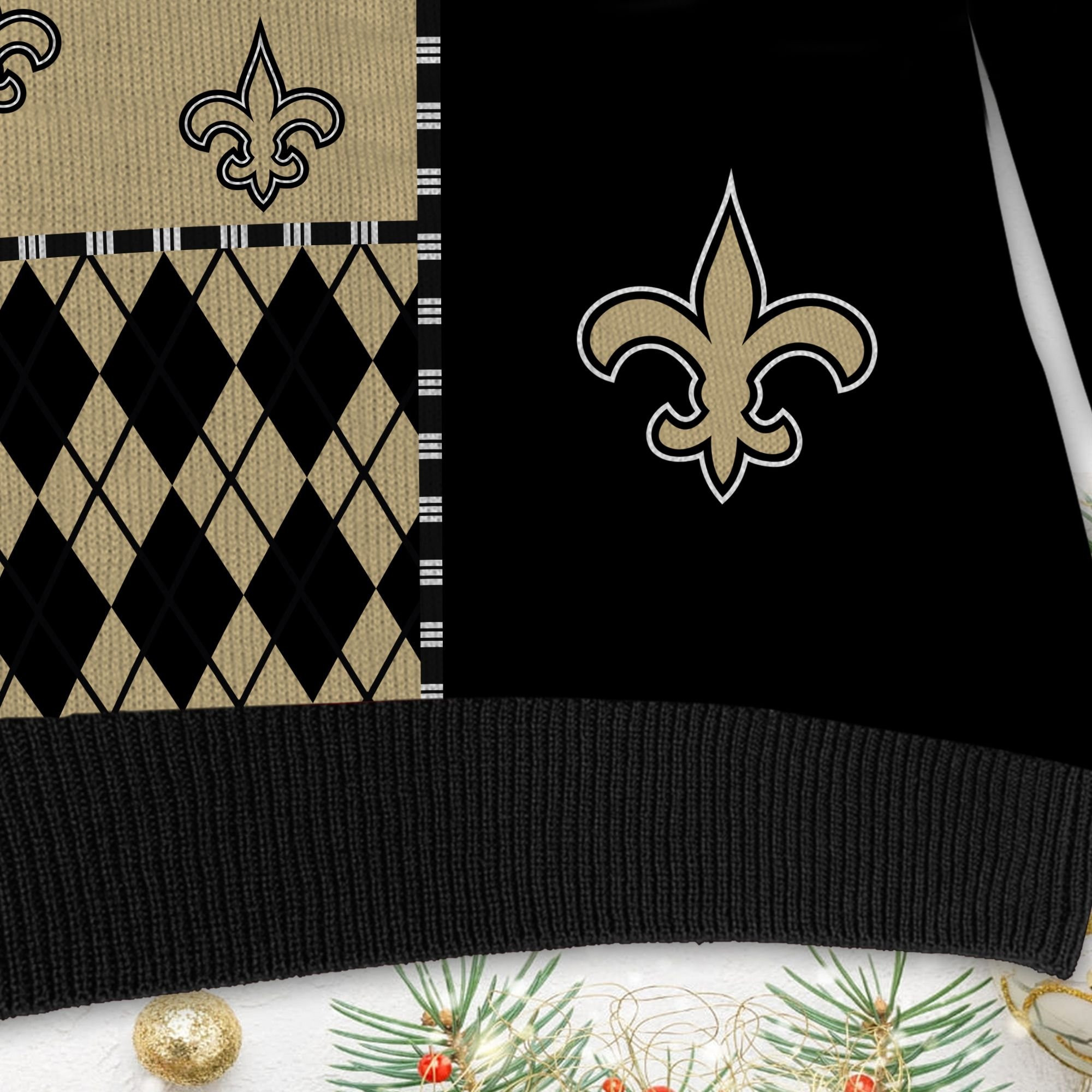 New Orleans Saintss Full Size For Sale Best Christmas Gift For Saints Fans Ugly Christmas Sweater Adult 3D Funny Matching for family - Image 5
