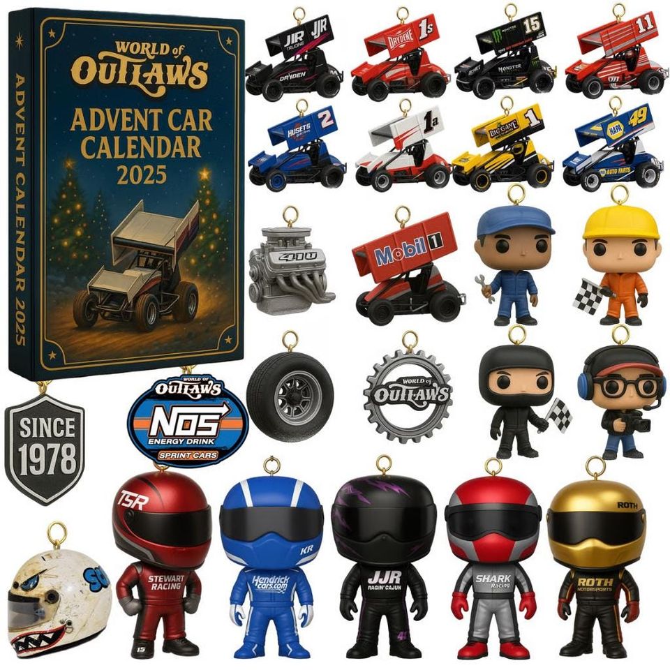 NEW World of Outlaws Advent Calendar 2025, 2D Flat Christmas Countdown Calendars, 24 Days of Xmas Surprises with 24 Collectible