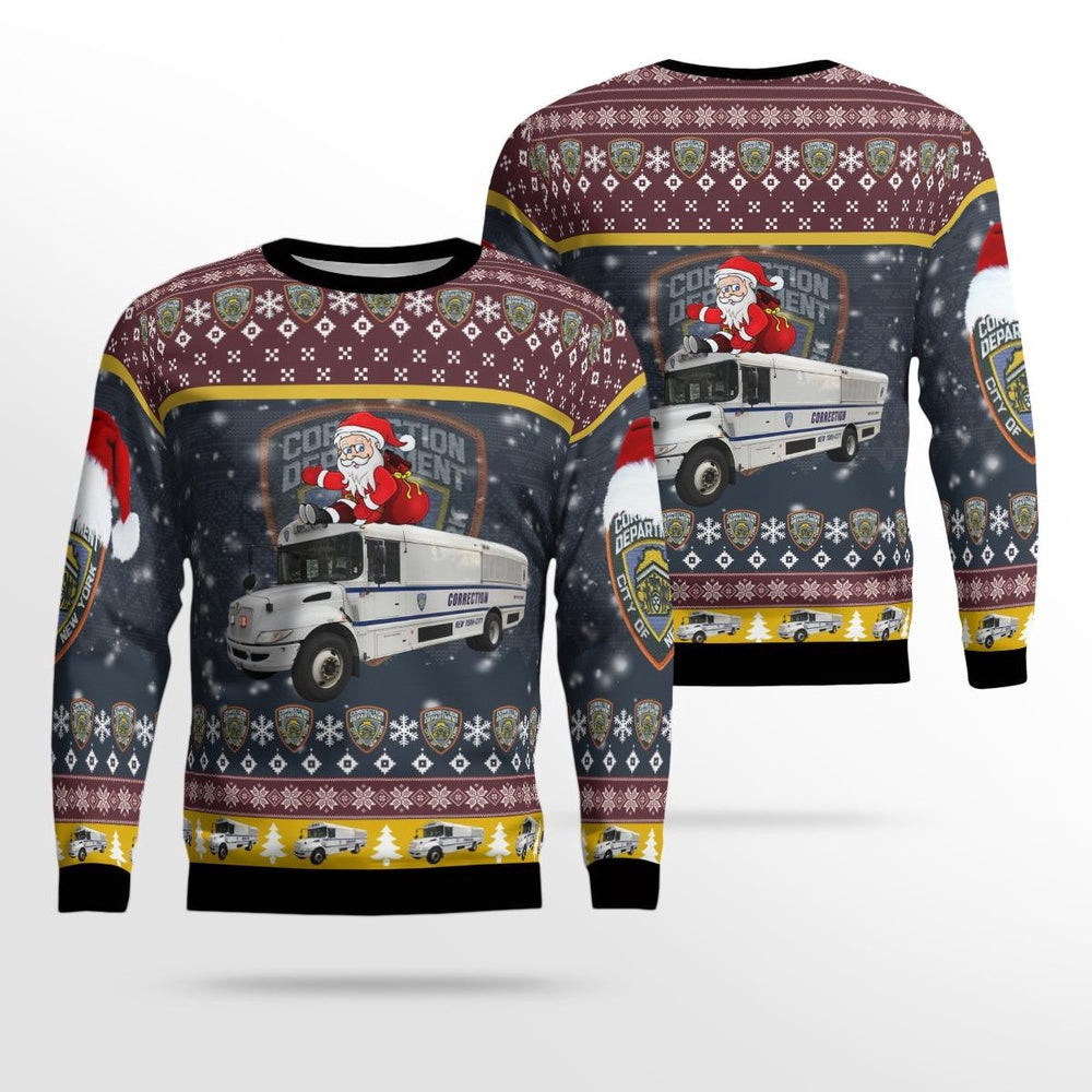 New York City Department Of Correction Christmas Ugly Sweater Christmas Unisex Sweaters Gift For Christmas