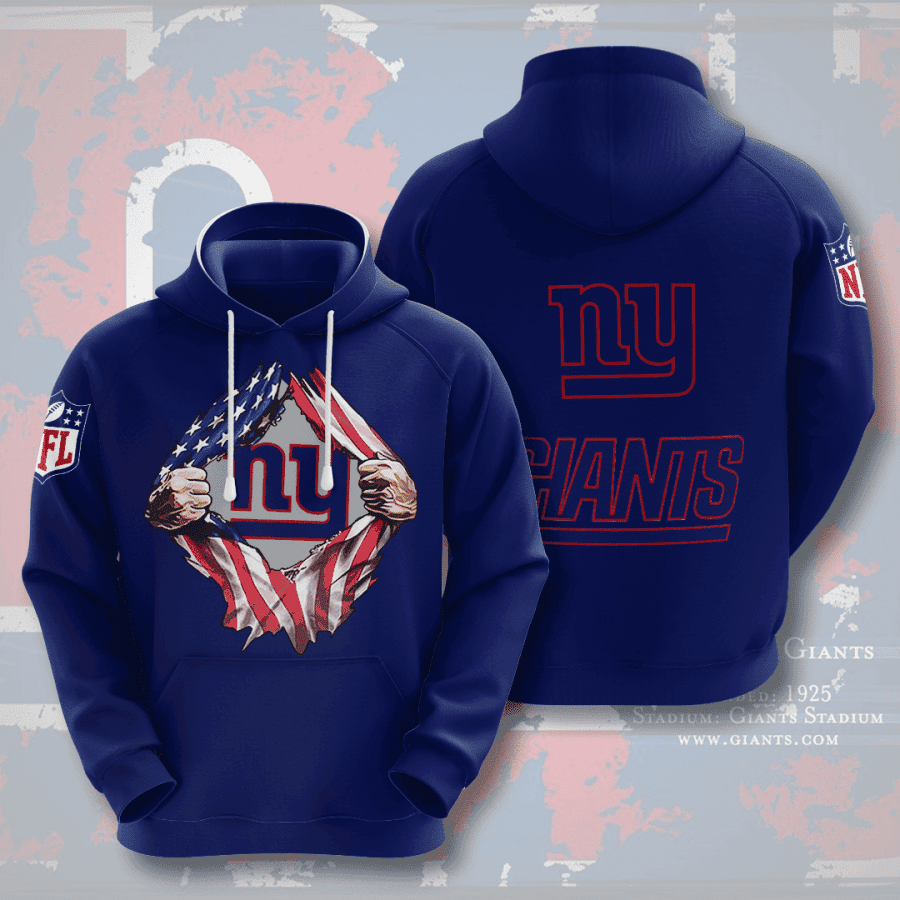 New York Giants 3D All Over Print Hoodie, Zip Hoodie