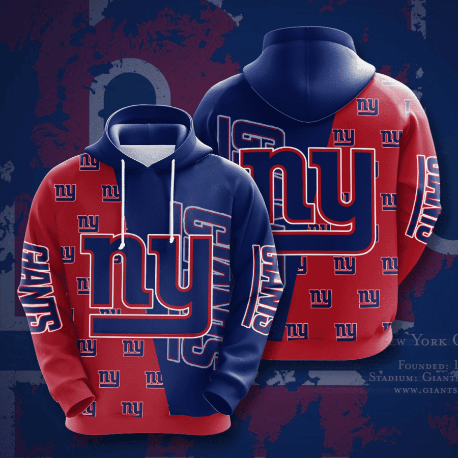 New York Giants 3D All Over Print Hoodie, Zip Hoodie