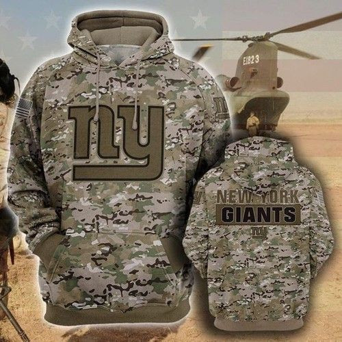 New York Giants Camo 3D All Over Print Hoodie, Zip Hoodie