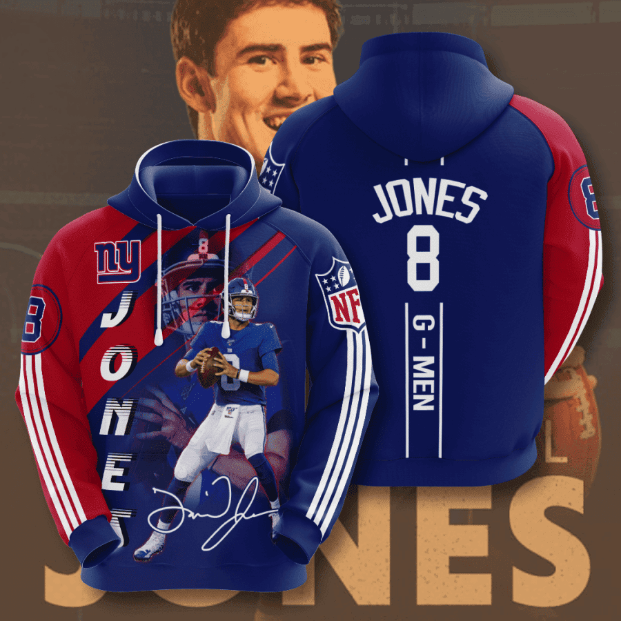 New York Giants DANIEL JONES 3D All Over Print Hoodie, Zip Hoodie