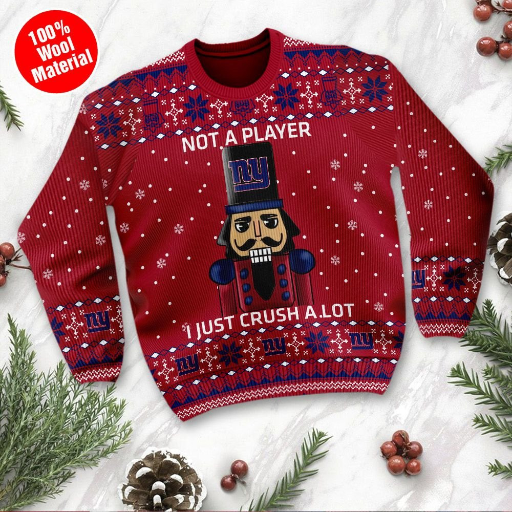 New York Giants I Am Not A Player I Just Crush Alot Ugly Christmas Sweater Adult 3D Funny Matching for family - Image 2