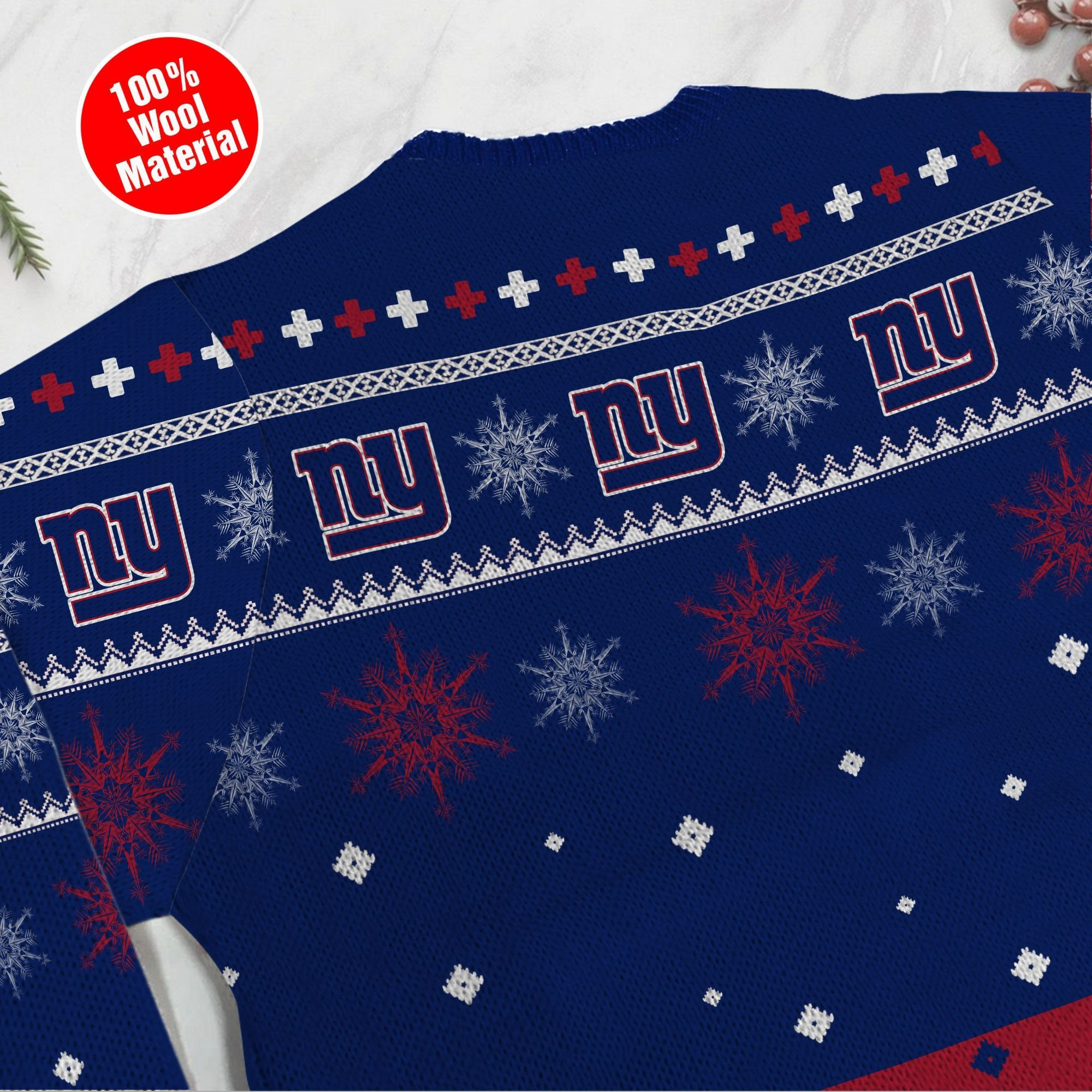 New York Giants Mickey Mouse Funny Ugly Christmas Sweater Adult 3D Funny Matching for family - Image 4