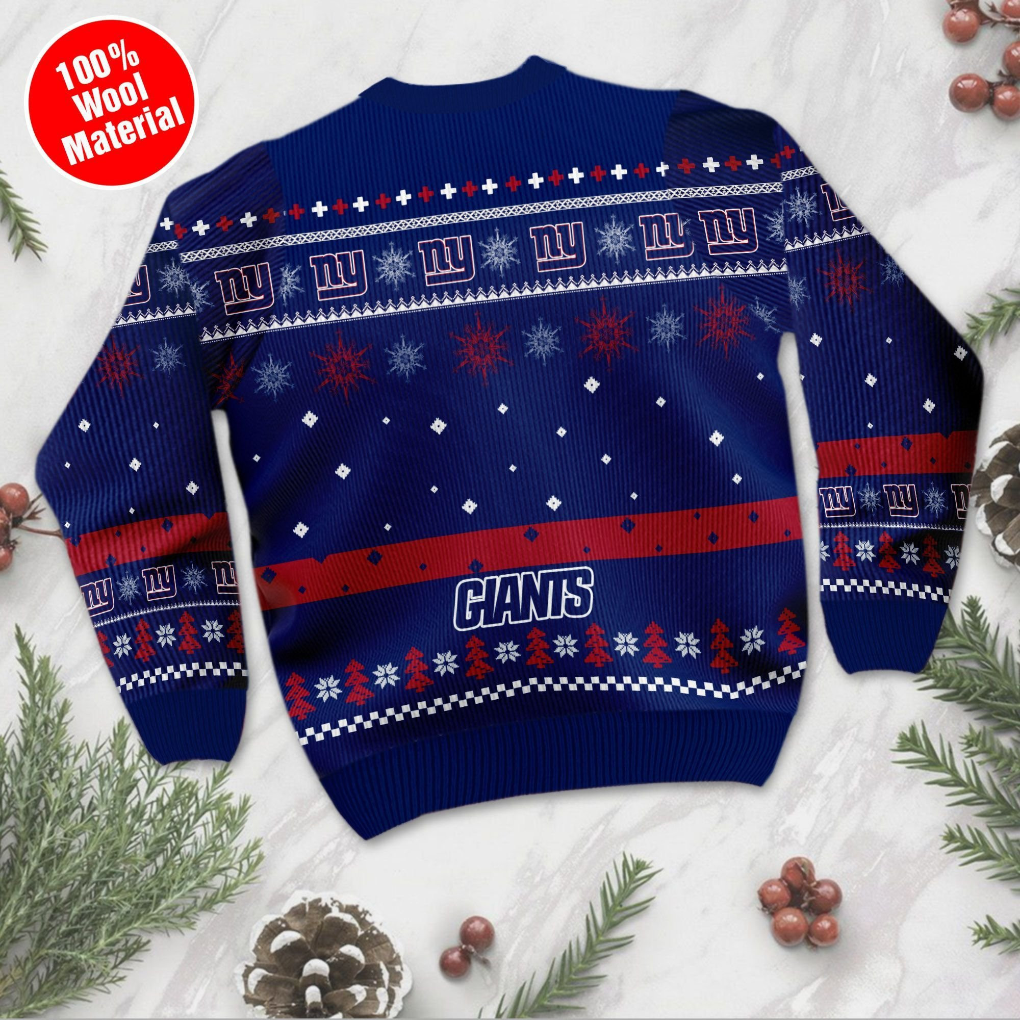 New York Giants Mickey Mouse Funny Ugly Christmas Sweater Adult 3D Funny Matching for family - Image 3