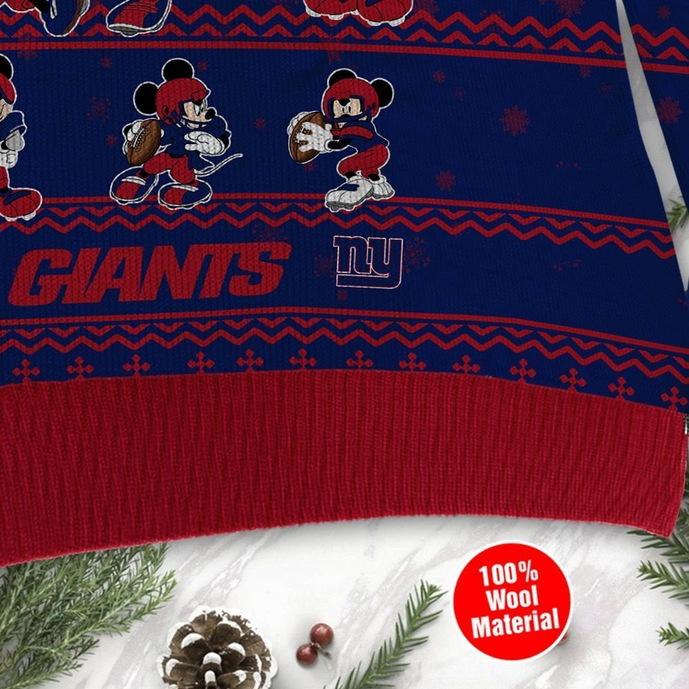 New York Giants Mickey Mouse Ugly Christmas Sweater Adult 3D Funny Matching for family - Image 3
