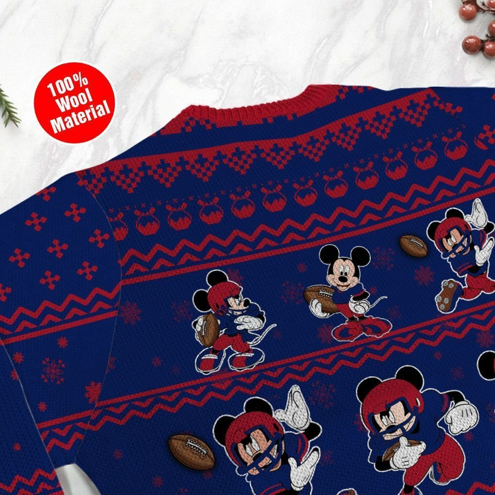New York Giants Mickey Mouse Ugly Christmas Sweater Adult 3D Funny Matching for family - Image 4