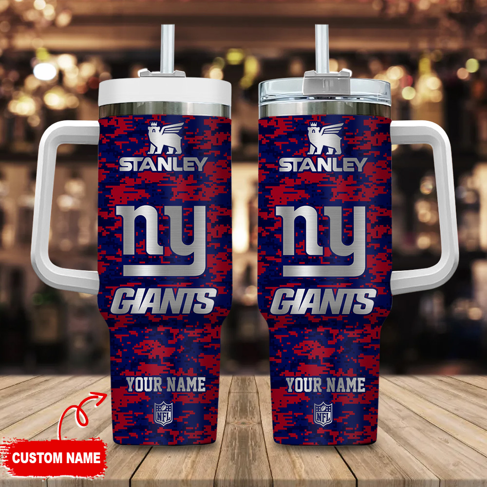 New York Giants NFL Camouflage Silver Logo Custom Stanley Cup 40 oz 30 oz Tumbler With HandleTVC2301111