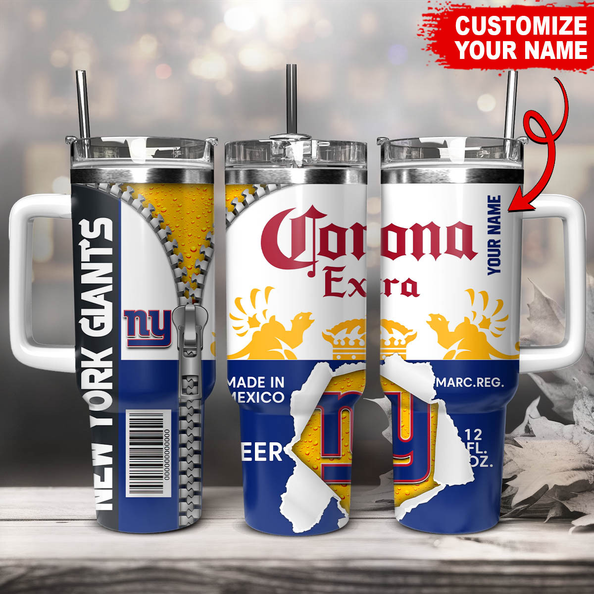 New York Giants NFL Corona Extra Custom Stanley Cup 40 oz 30 oz Tumbler With HandleTVC230169