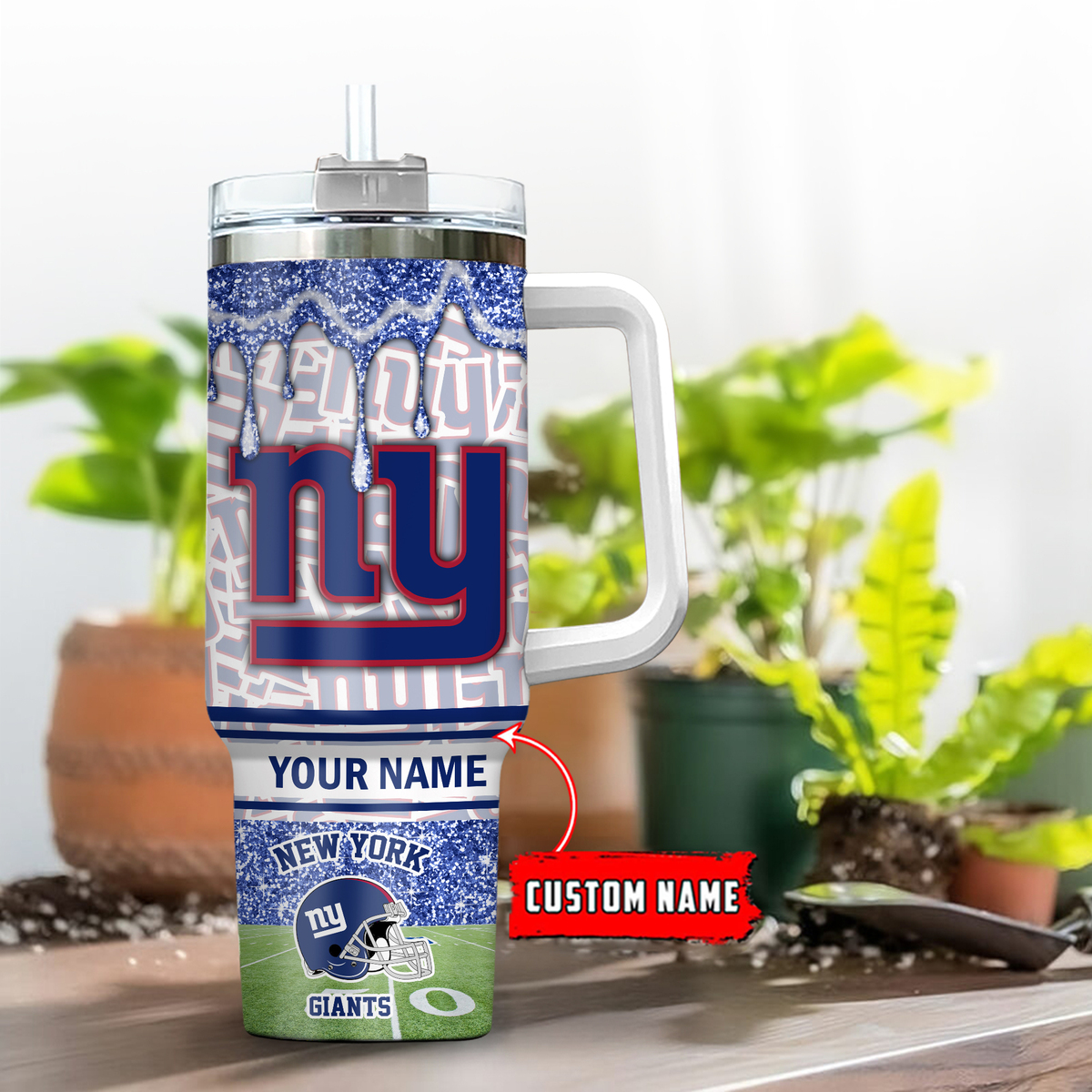 New York Giants NFL Glitter Custom Stanley Cup 40 oz 30 oz Tumbler With HandleTVC230195